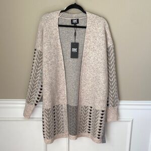 NWT Frye Women's Beige and Gray‎ Cardigan Size Large